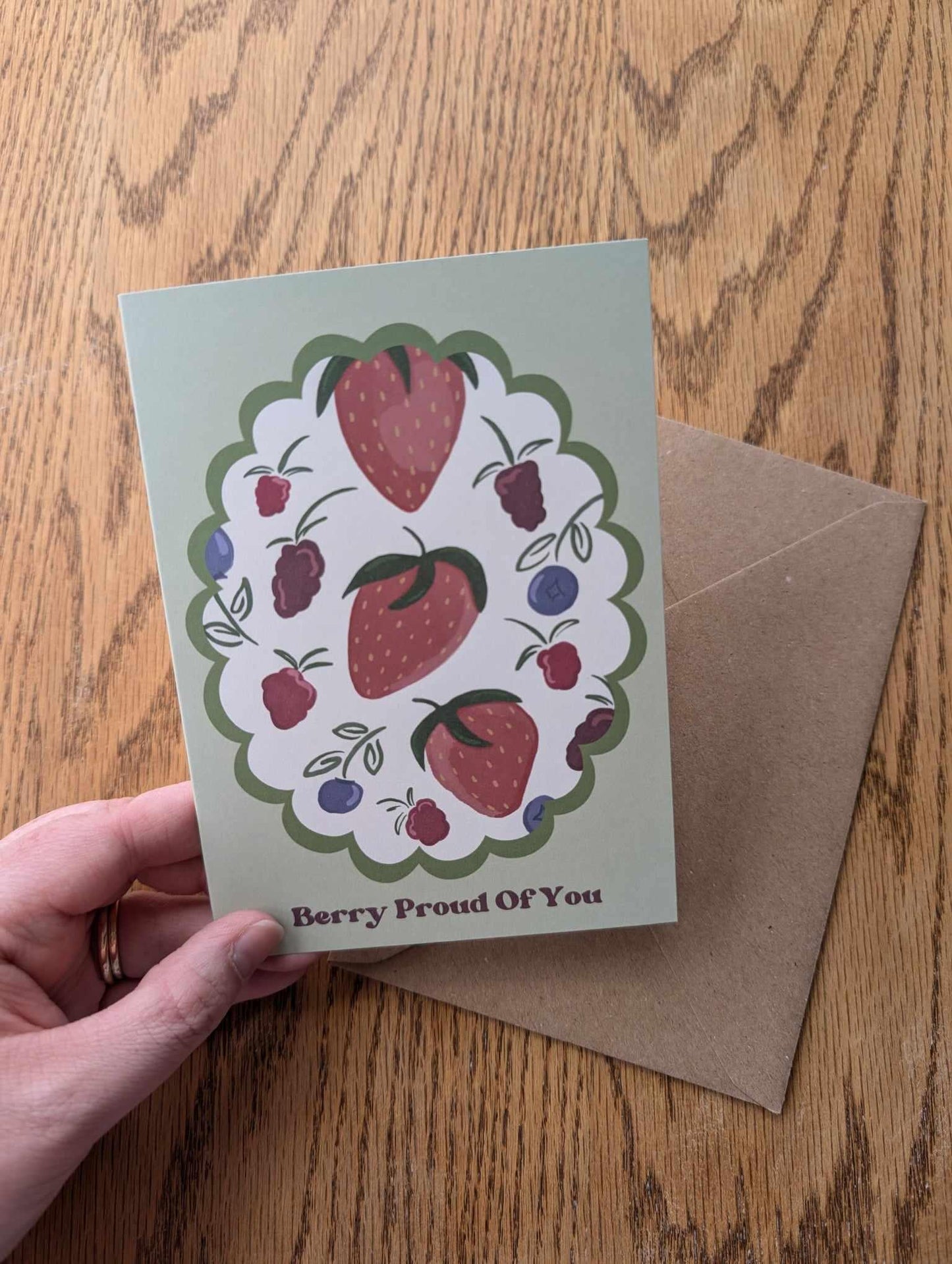 Berry Proud of You Card - Sølv Lines