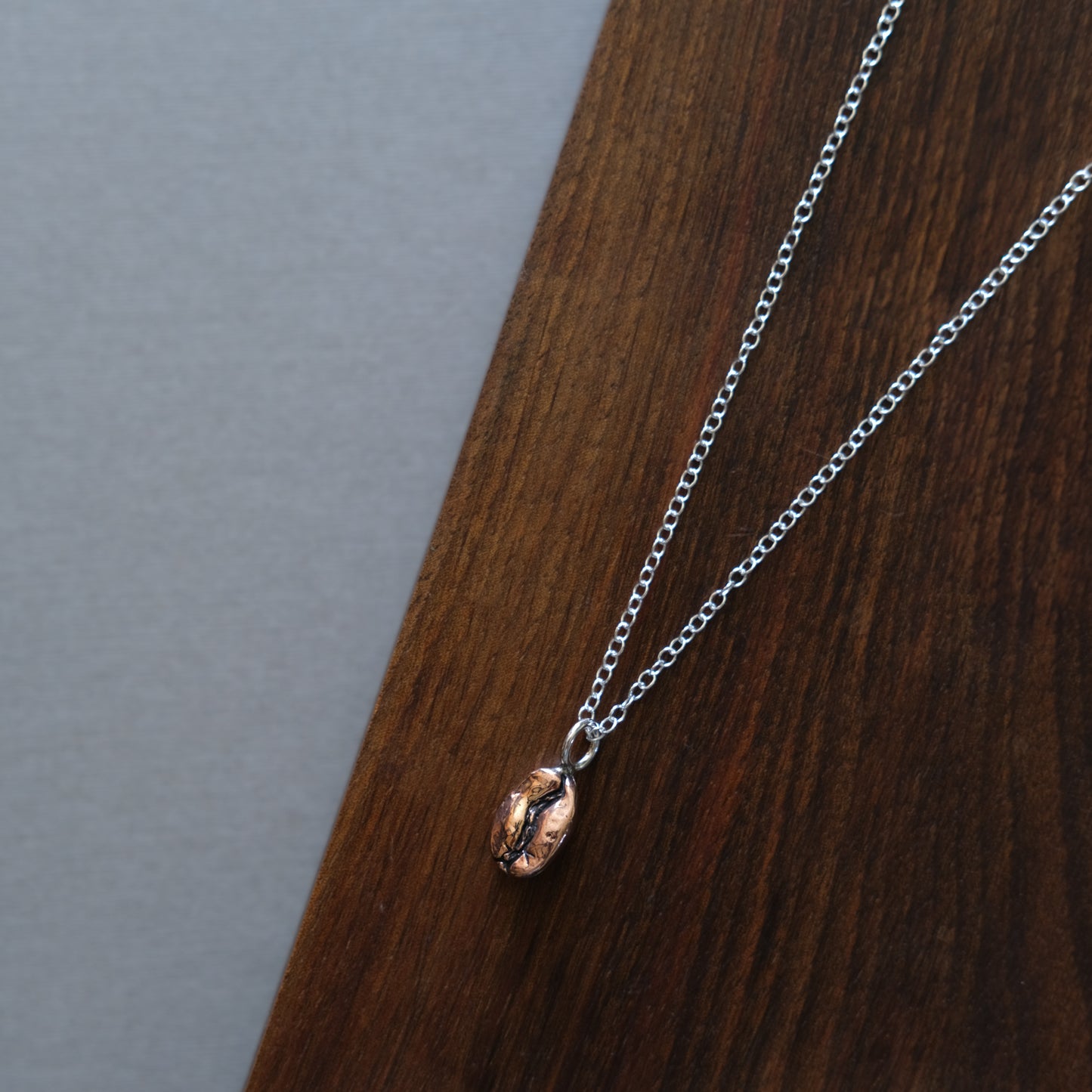 Guatamalan coffee bean necklace in red bronze