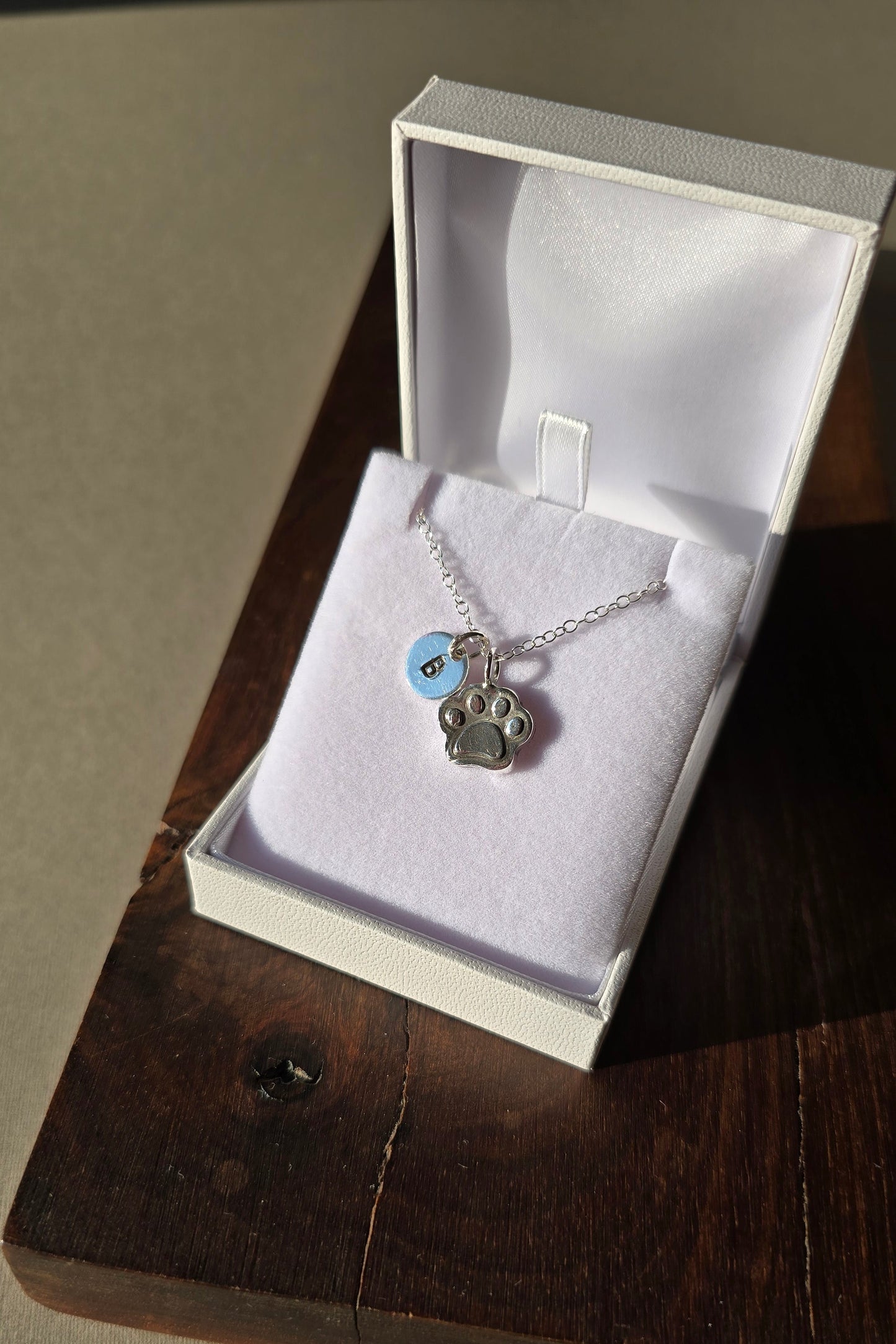 Memorial ash jewellery paw print for pets