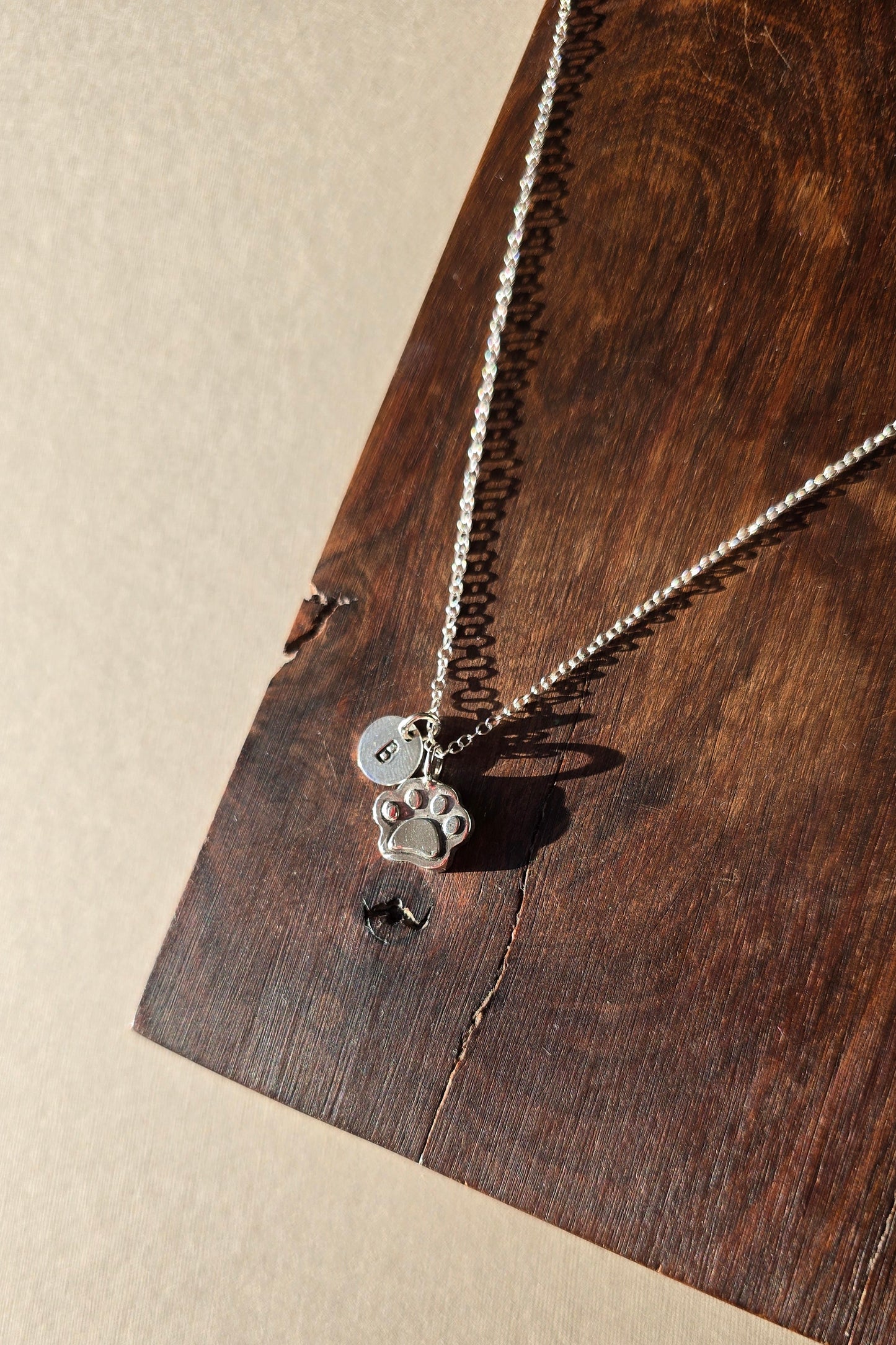 Memorial ash jewellery paw print for pets