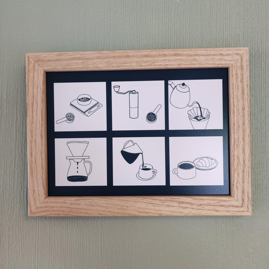 Pour Over Design Art Print - Sølv Lines