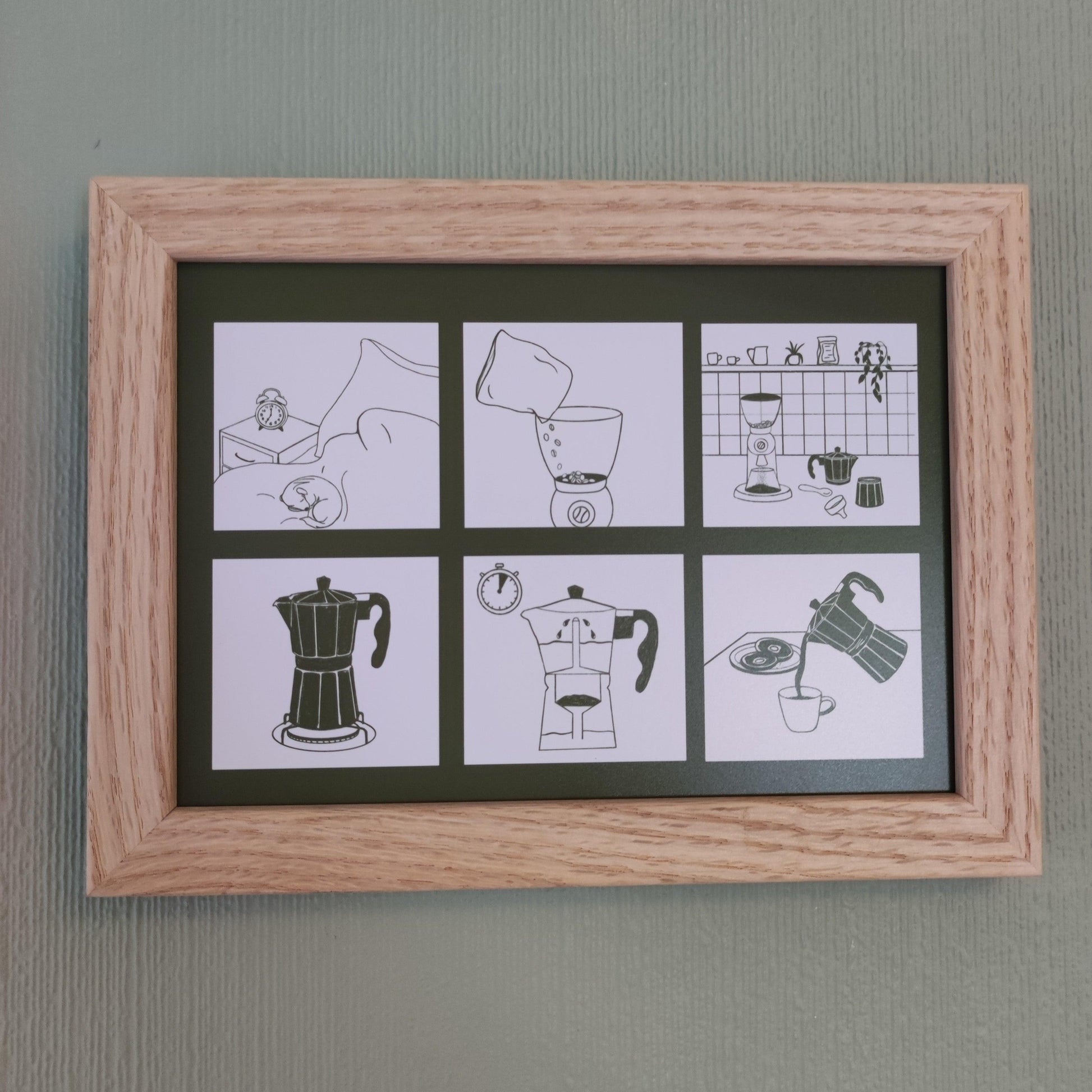 Moka Pot Design Art Print - Sølv Lines