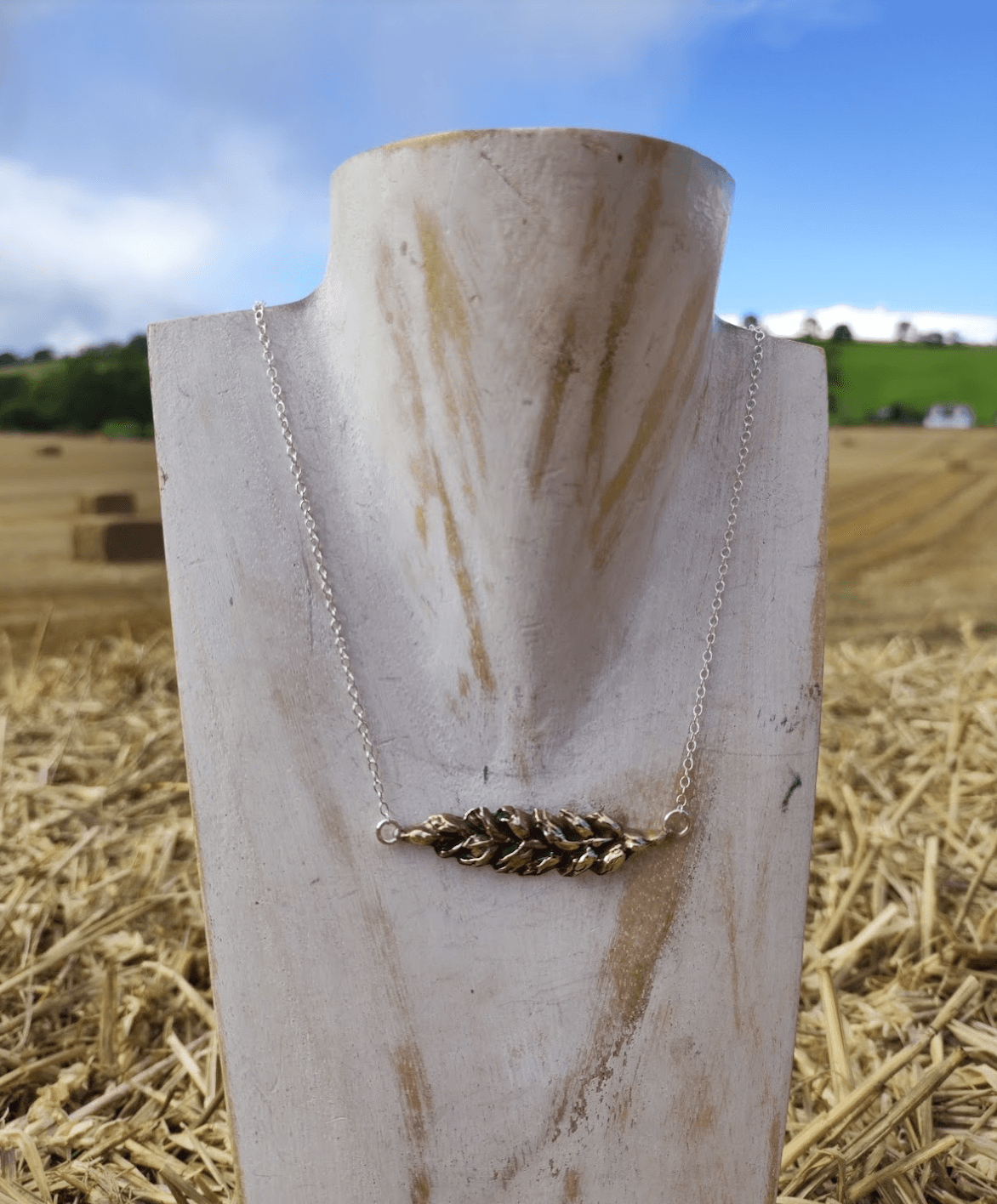 Landscape Wheat Necklace - Sølv Lines