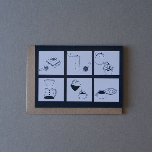 Pour Over Coffee Brewing Process Card