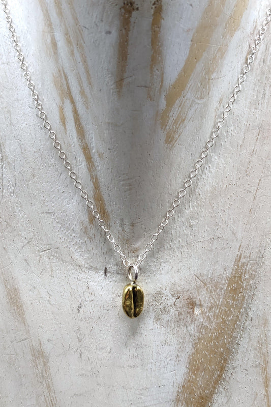 Brass Colombian Coffee Bean Necklace - Sølv Lines