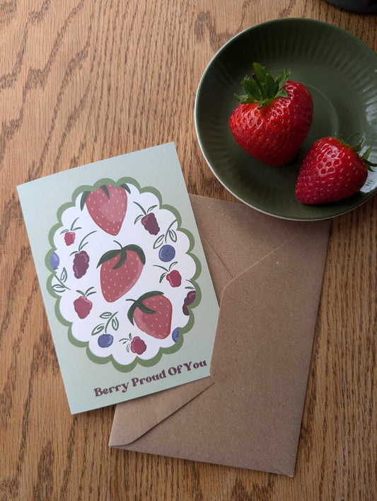 Berry Proud of You Card - Sølv Lines