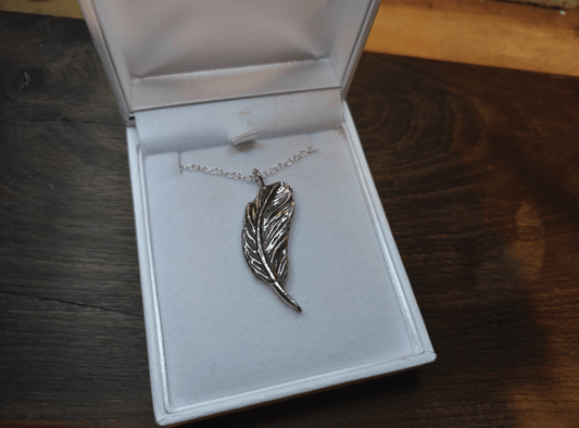 Memorial Silver Feather Ash Necklace - Sølv Lines