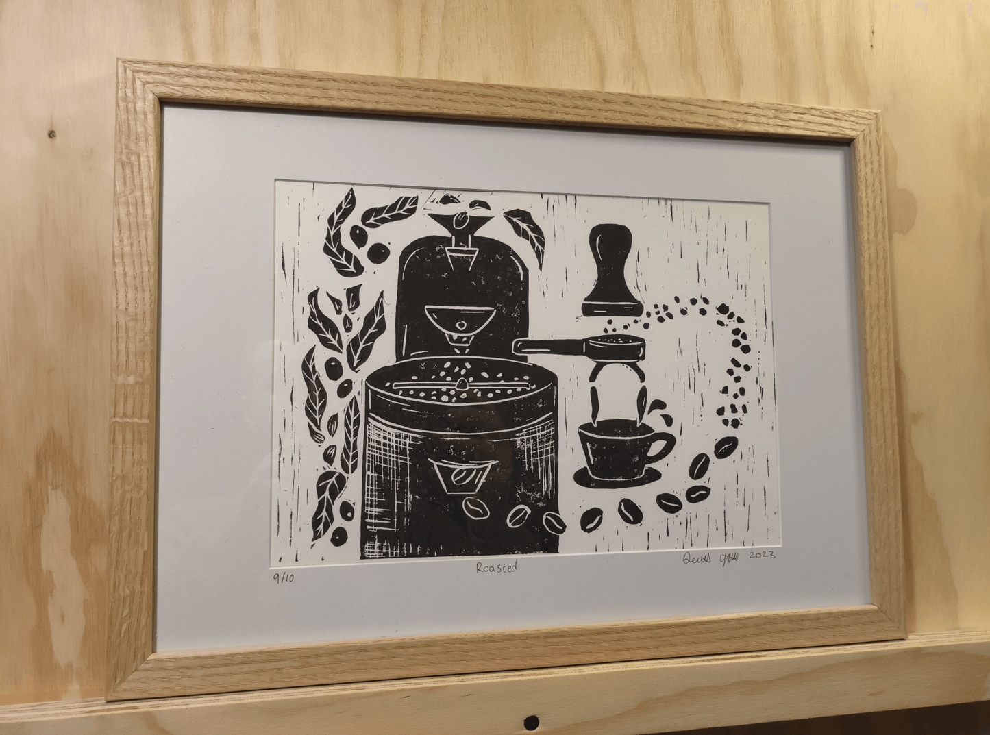 Roasted Lino Print - Sølv Lines