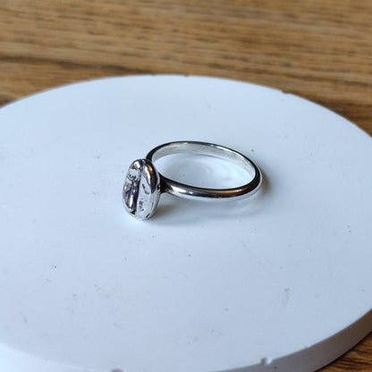 Fixed Band Colombian Coffee Bean Ring in sterling silver - Sølv Lines