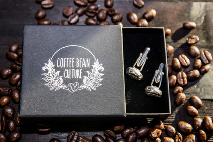 Barako Liberica Sterling Silver Coffee Bean Cuff Links - Sølv Lines