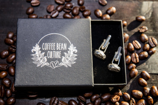 Barako Liberica Sterling Silver Coffee Bean Cuff Links - Sølv Lines