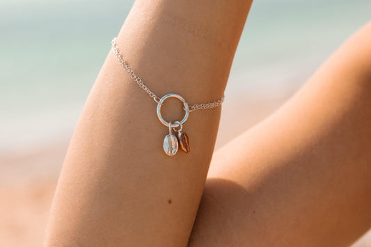 Colombian Coffee Bean Bracelet - Sølv Lines