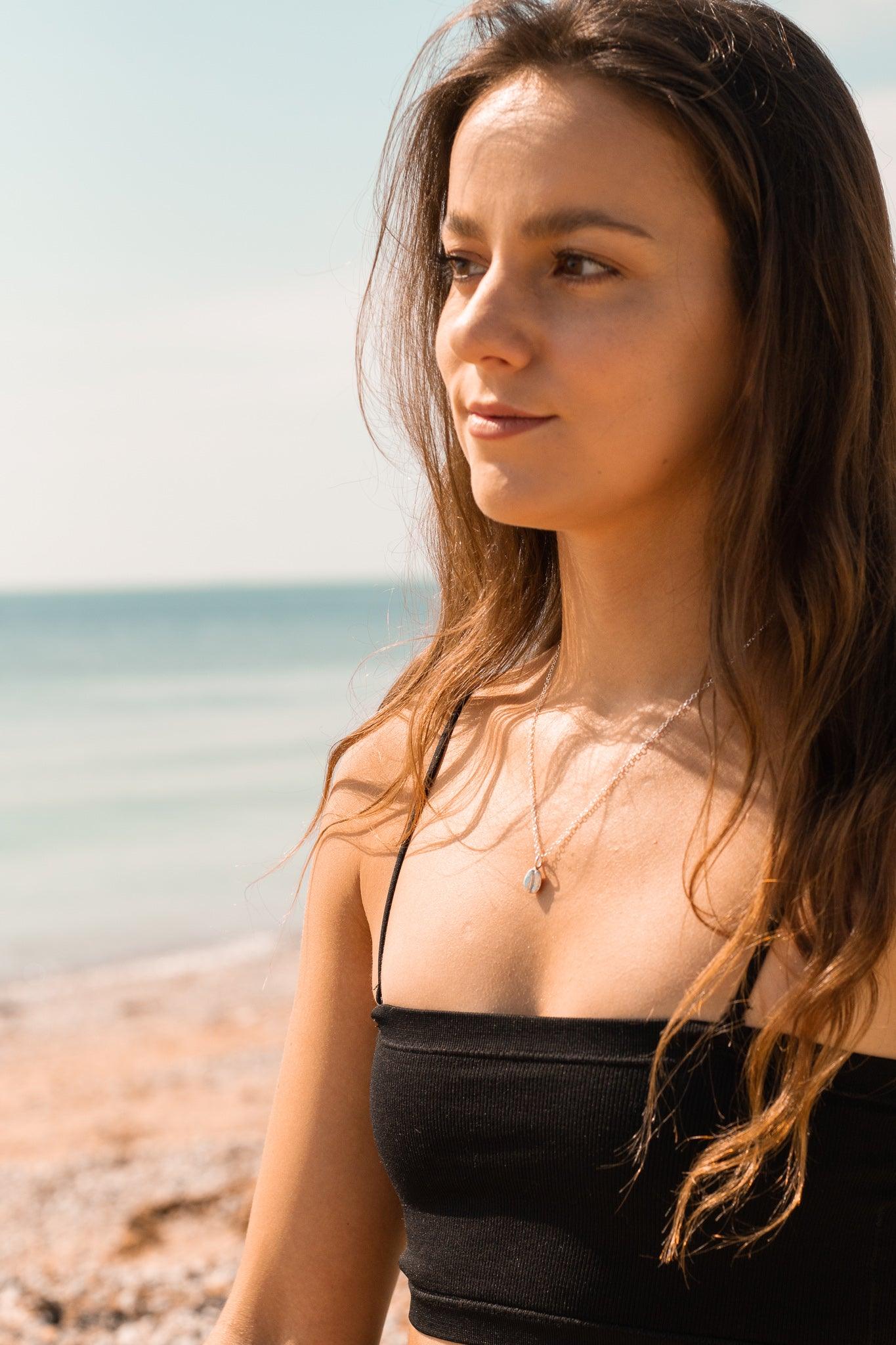 Sterling Silver Coffee Bean Necklace - Sølv Lines