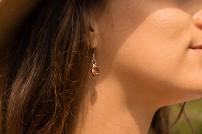 Red Bronze Coffee Bean Drop Earrings - Sølv Lines