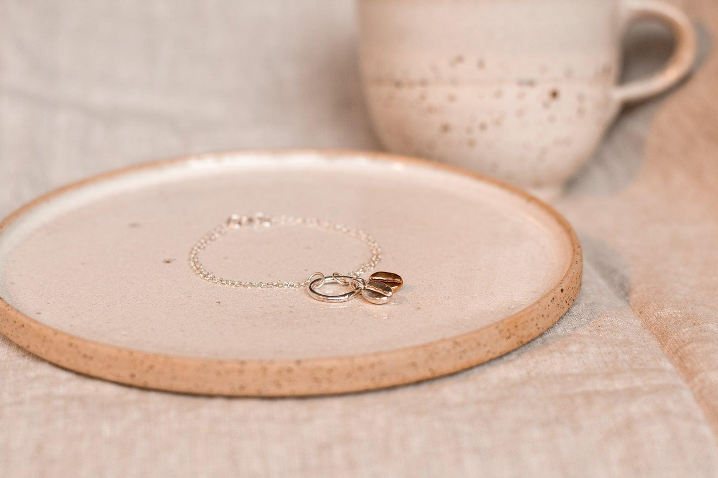 Colombian Coffee Bean Bracelet - Sølv Lines
