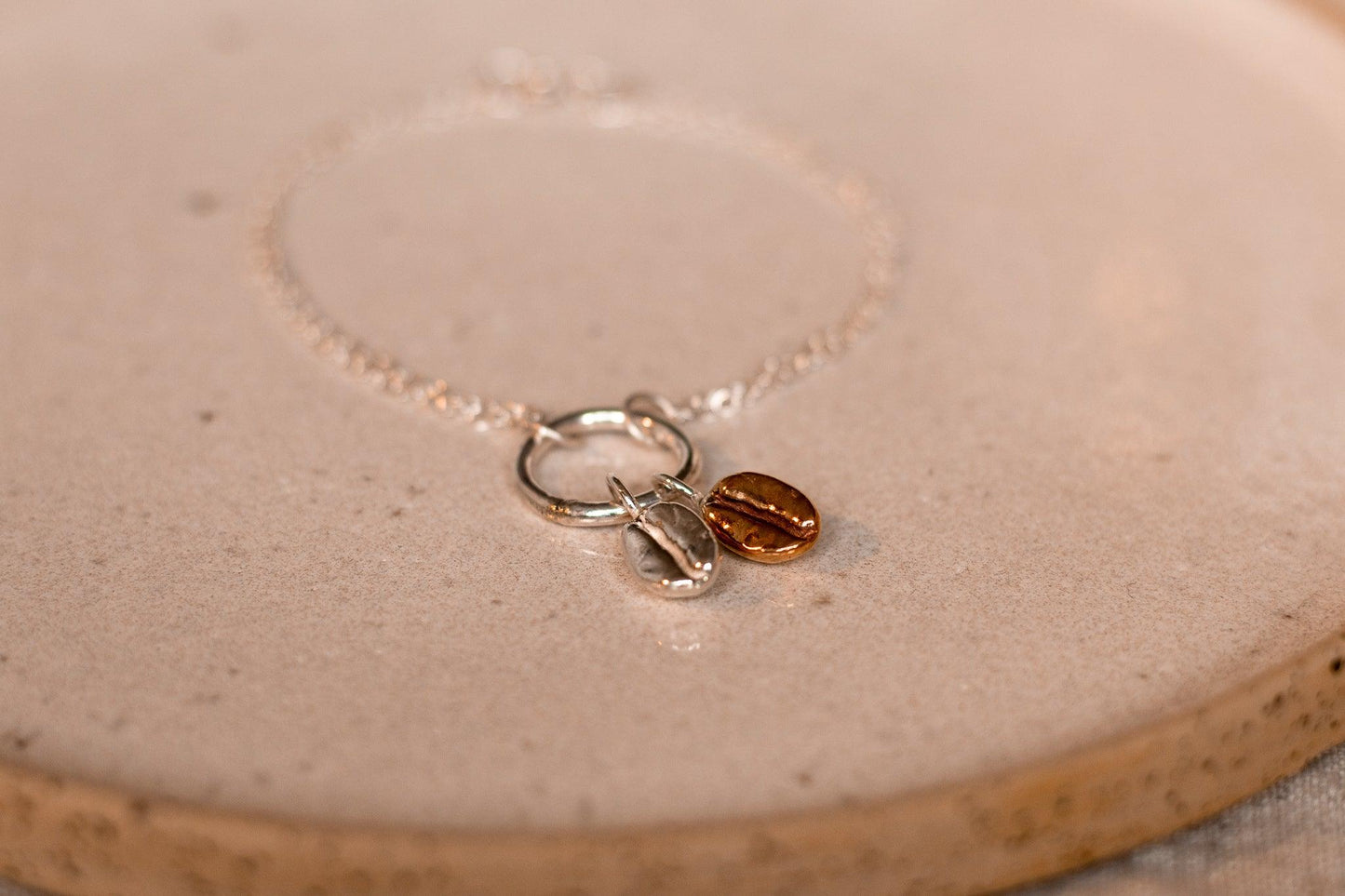 Colombian Coffee Bean Bracelet - Sølv Lines