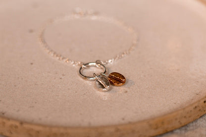 Colombian Coffee Bean Bracelet - Sølv Lines