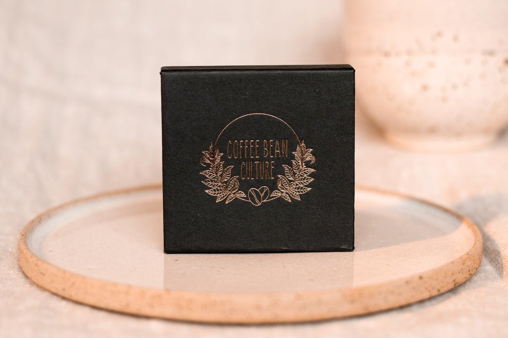 Brass Coffee Bean stud Earrings - Sølv Lines