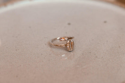 Fixed Band Colombian Coffee Bean Ring in sterling silver - Sølv Lines