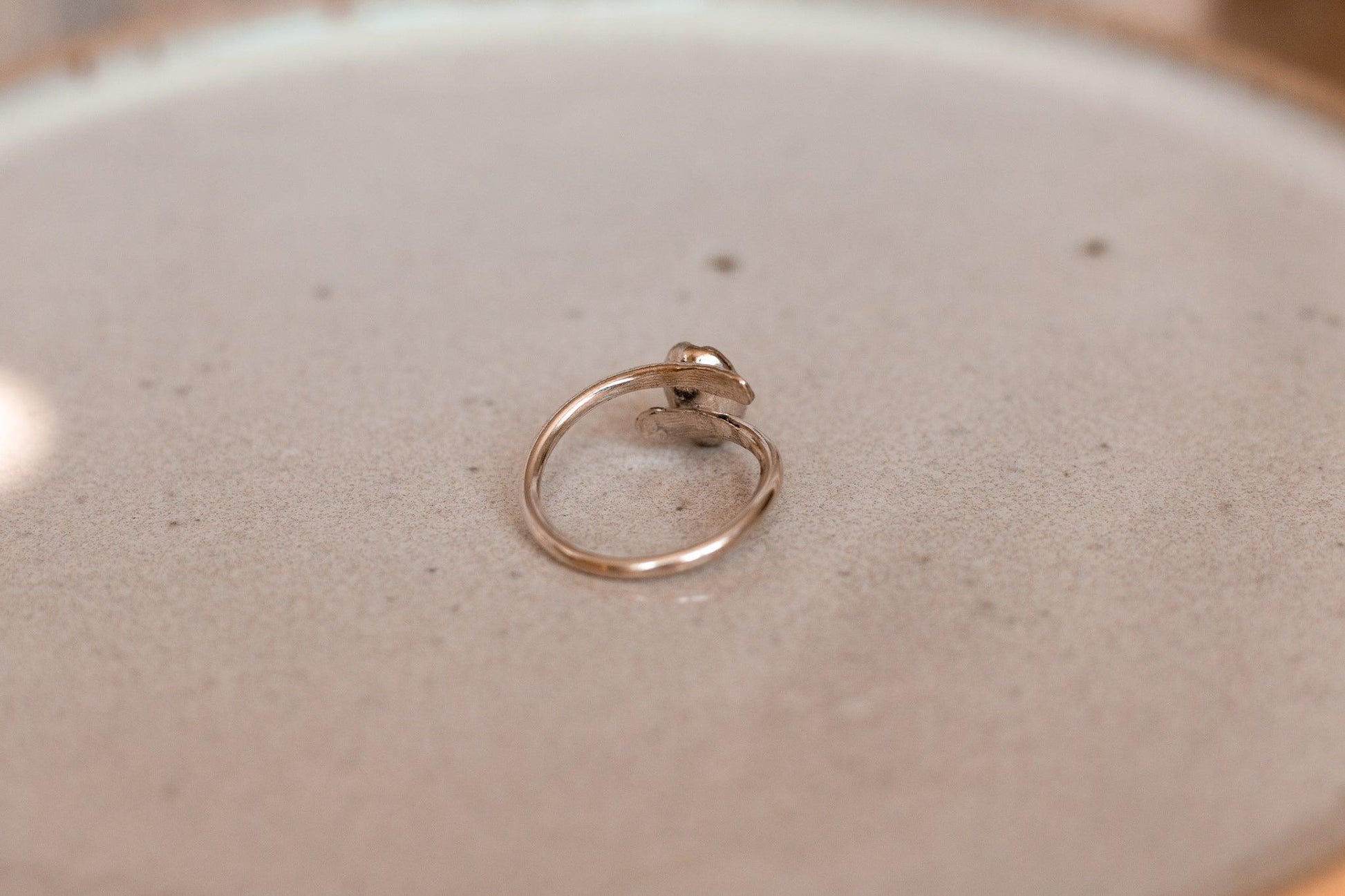 Fixed Band Colombian Coffee Bean Ring in sterling silver - Sølv Lines