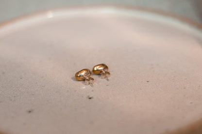 Brass Coffee Bean stud Earrings - Sølv Lines