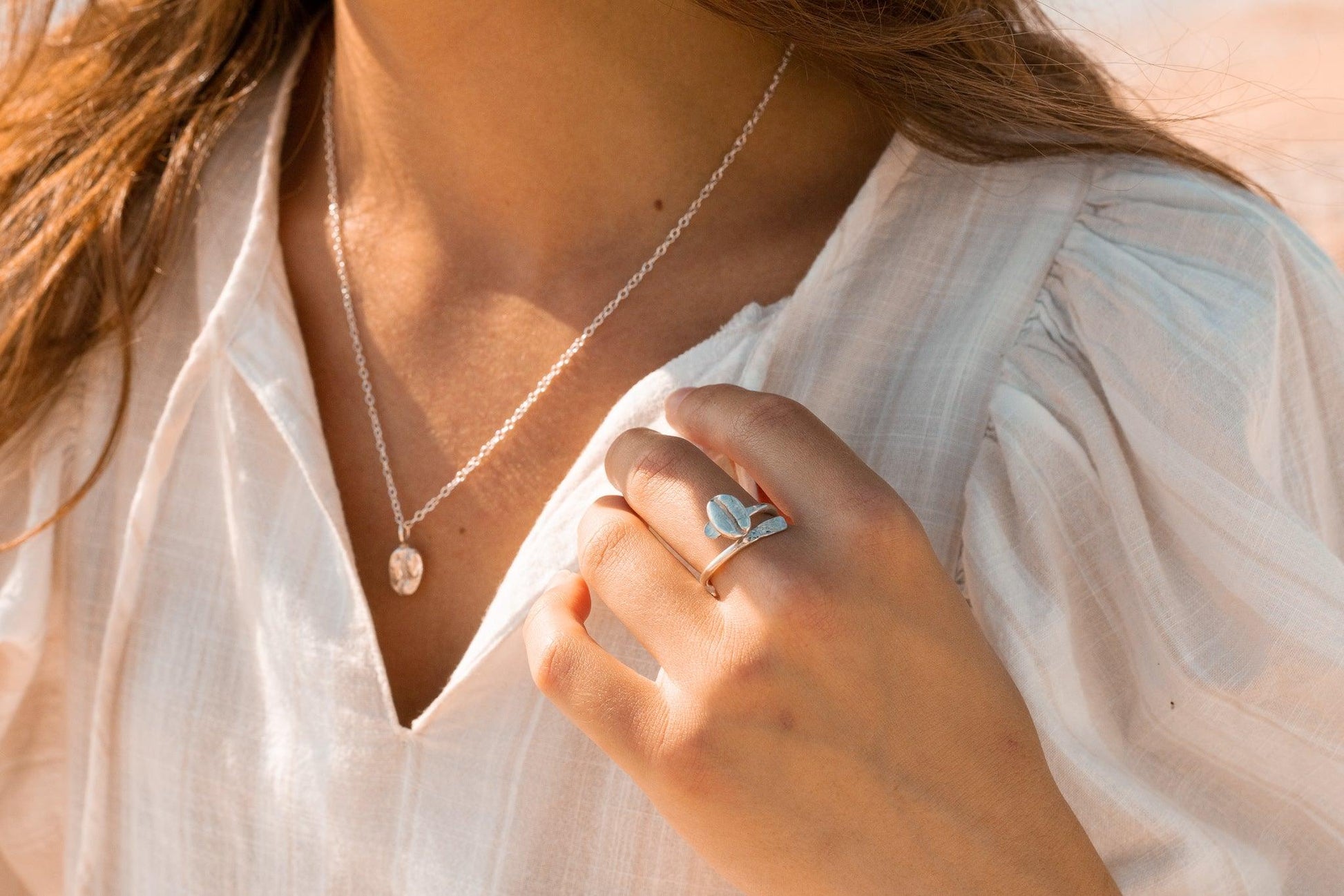 Guatemala Maragogype Sterling Silver Coffee Bean Necklace - Sølv Lines