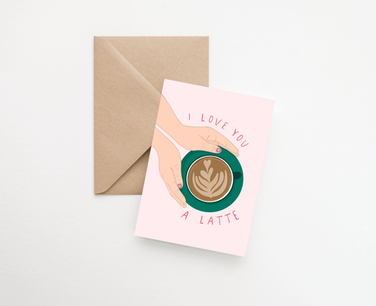 I love you a latte Card - Sølv Lines