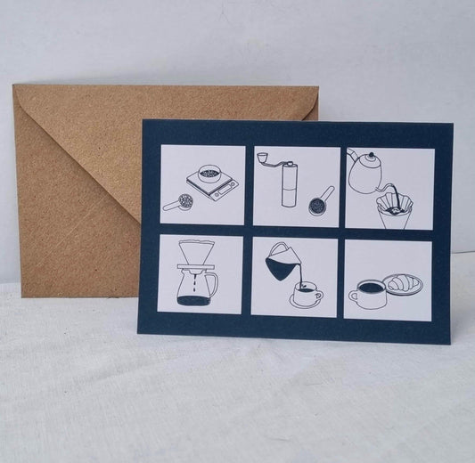 Pour Over Card - Sølv Lines