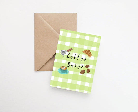 Coffee Date Card - Sølv Lines
