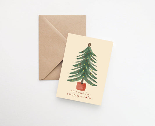 Christmas Coffee Card - Sølv Lines